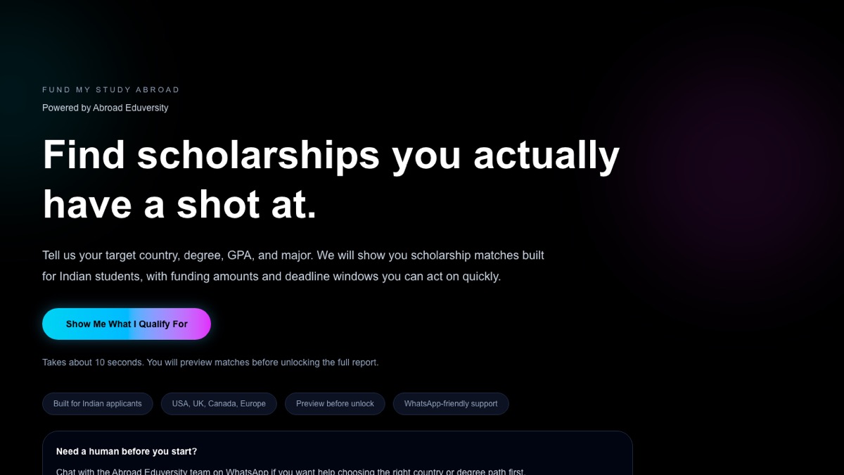 Fund My Study Abroad screenshot